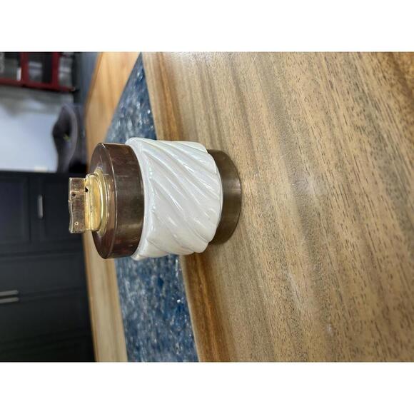 Tommaso Barbi Brass &amp; Ceramic Lighter 70s Italian Design